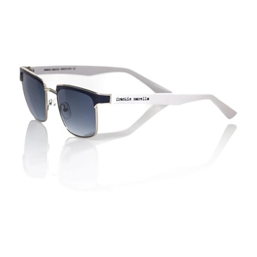 Black Leather Clubmaster Sunglasses Blue Lens