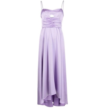 Lavender Purple Ruched Flared Dress