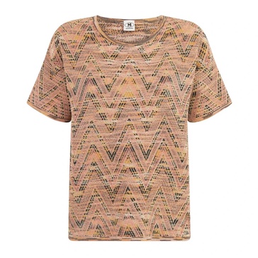 Zig Zag Print Beige T-Shirt