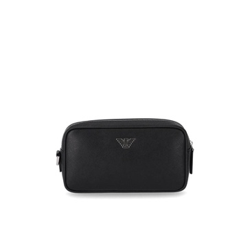 Black Regenerated Leather Toiletry Bag