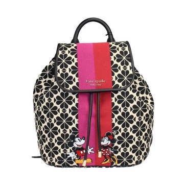 Flower Jacquard Canvas Flap Backpack