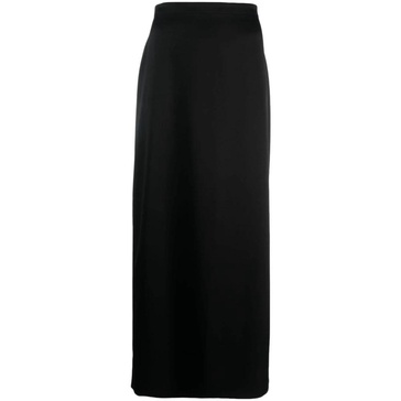 Black Satin High-Waisted Skirt