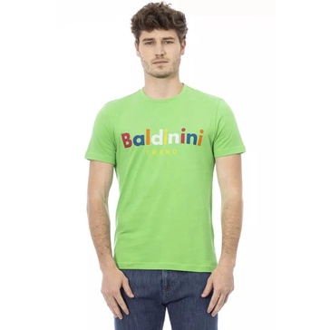 Green Cotton T-Shirt with Front Print