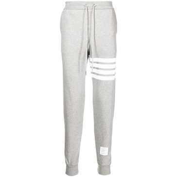 Grey 4-Bar Stripe Track Pants