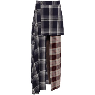 Plaid Check Wrap Skirt