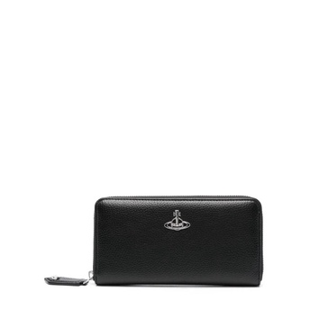 Black Wallet with Signature Orb Detail