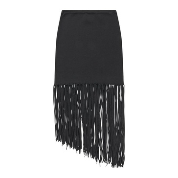 Asymmetric Ruffle Skirt Black