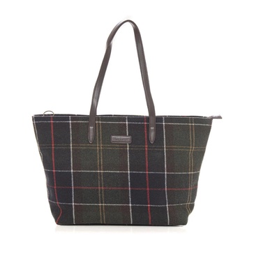 Tartan Style Shopper Bag with Zip