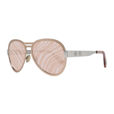 Rose Gold Aviator Sunglasses with Patterned Lenses