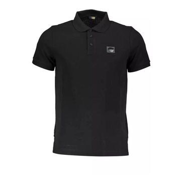 Cotton Polo Shirt with Logo Print and Button Detail