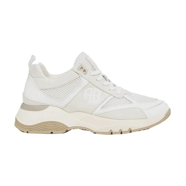 Chunky Sole Mesh Sneakers in Beige, White, and Gray