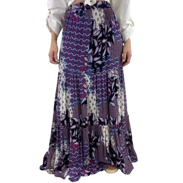 Printed Maxi Skirt in Violet