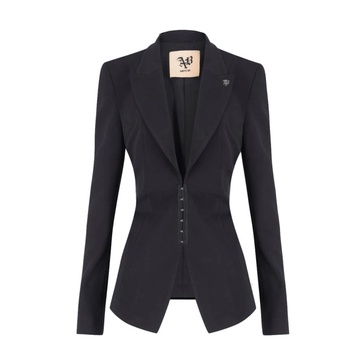 Black Blazer with Waist Ruching