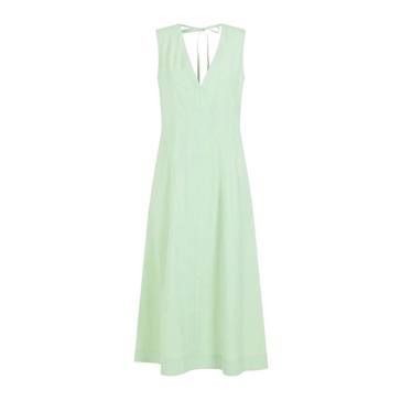 BOTTEGA VENETA Green Compact Cotton Midi Dress - SS24 Collection