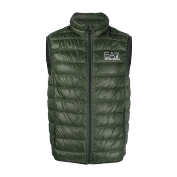 Green Logo-Print Padded Down Gilet