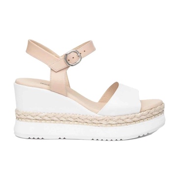 White Leather Sandals Stylish Design