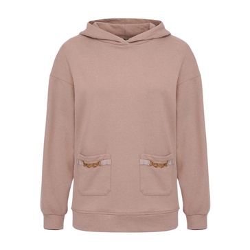 Hoodie with Pockets and Metal Clasp