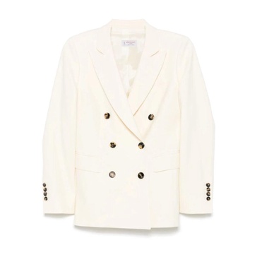 White Double-Breasted Wool Jacket