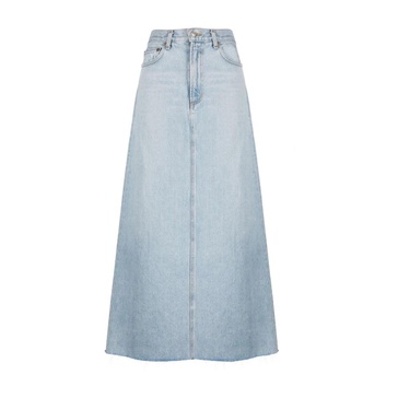 Blue Denim Maxi Skirt