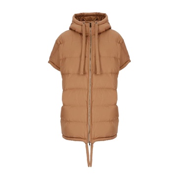 Brown Padded Quilted Down Jacket for Women