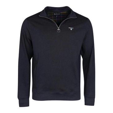 Navy Half Zip Pullover with Brushed Finish