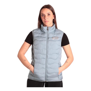 Quilted Wave Effect Sleeveless Jacket