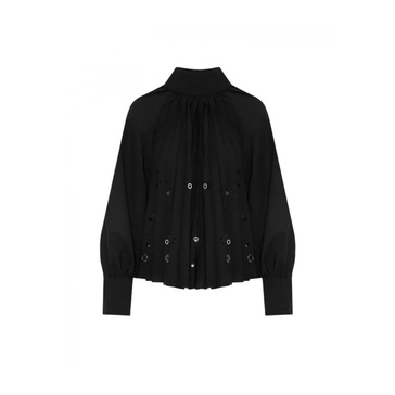 Black Polyester Shirt with Silver Studs