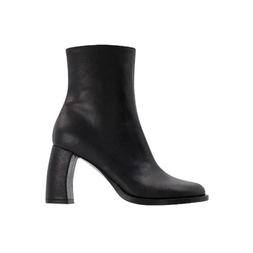 Black Leather Boots, 9cm Heel