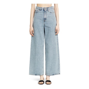 Bluewashed Wide Leg Denim Jeans