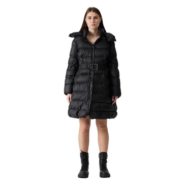 Midi Puffer Jacket with Belt