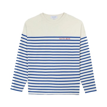 Iconic embroidered logo striped top