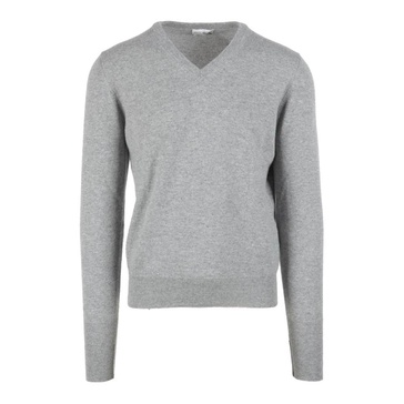 Cashmere V-neck Knitwear in Grey