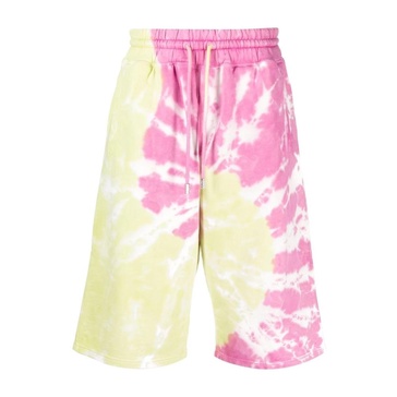 Red Tie-Dye Bermuda Shorts