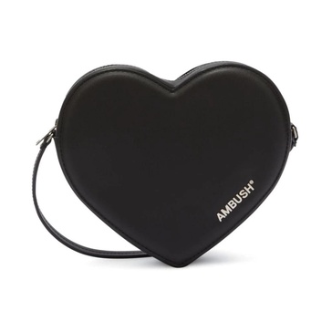 Black Flat Heart Crossbody