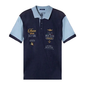 Blue Embroidered Polo Shirt PO1773