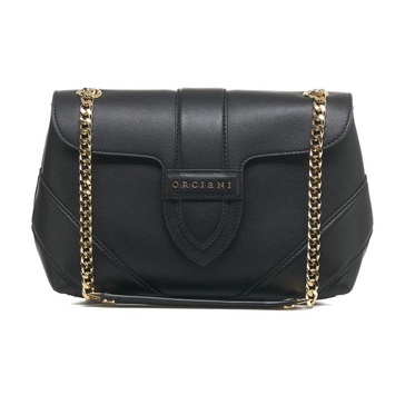 Black Leather Chain Strap Shoulder Bag