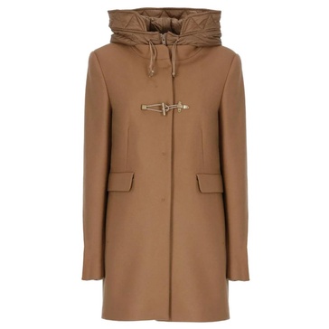 Double Front Duffle Coat with Bib and Hood