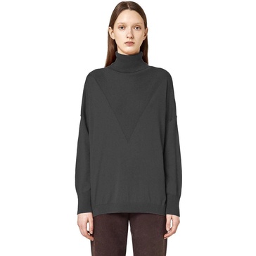 Silk Cashmere Intarsia Turtleneck Sweater