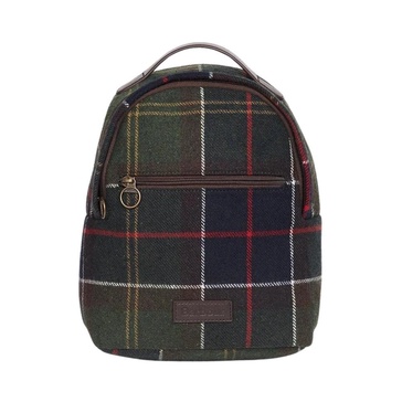 Classic Tartan Backpack with Leather Application