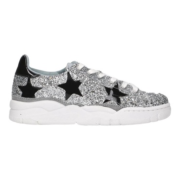 Glitter Silver Sneakers Rubber Sole