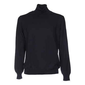 Blue Wool Polo Neck Sweater