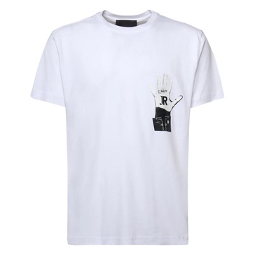 White Cotton T-shirt with Neckline