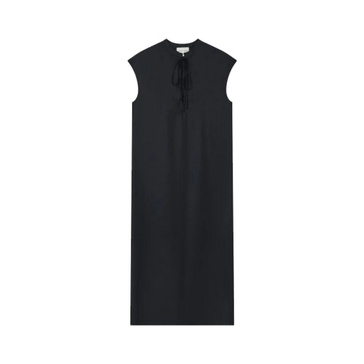 Black Demeter Dress with V-Neck