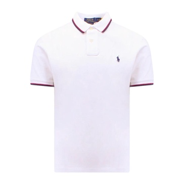 Striped Collar Polo Shirt White