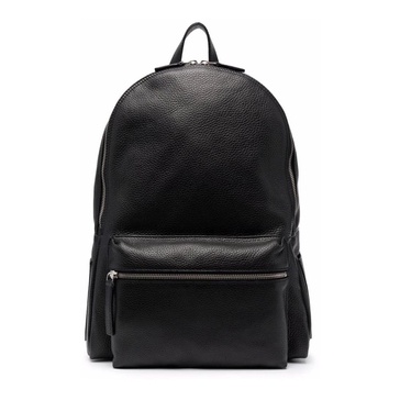 Black Leather Micron Backpack