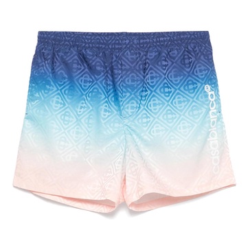 Blue Gradient Jacquard Swim Shorts