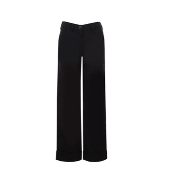 Black Wide Leg Workwear Trousers