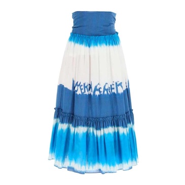 Blue Tie Dye Midi Skirt