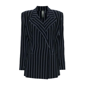 Blue Pinstripe Double-Breasted Jacket