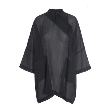 Black Sukasu Tunic Top Elegant Style